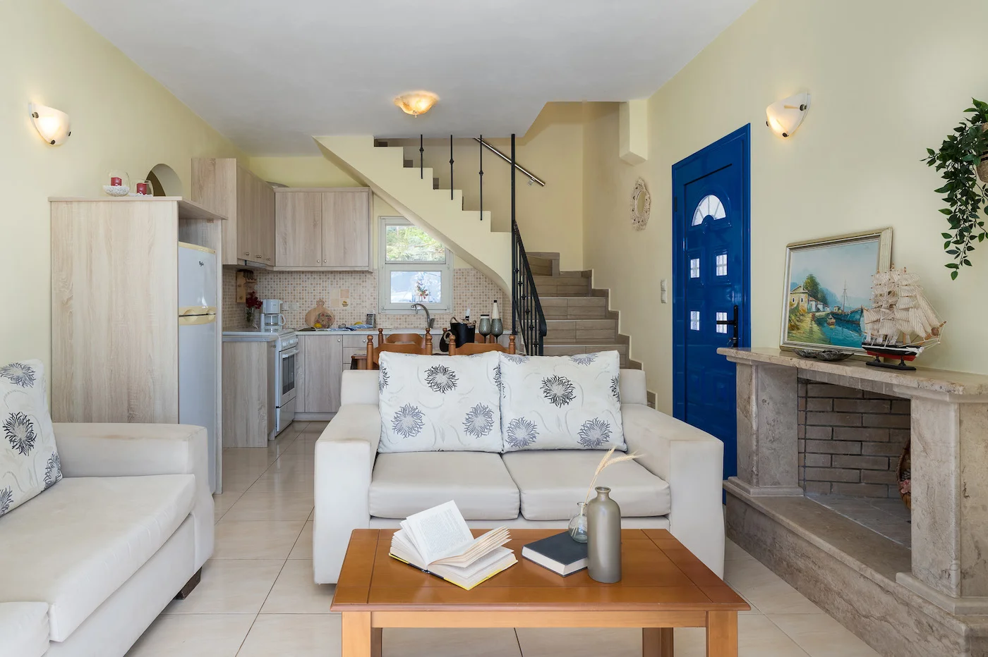 Cozy living area villa kefalonia